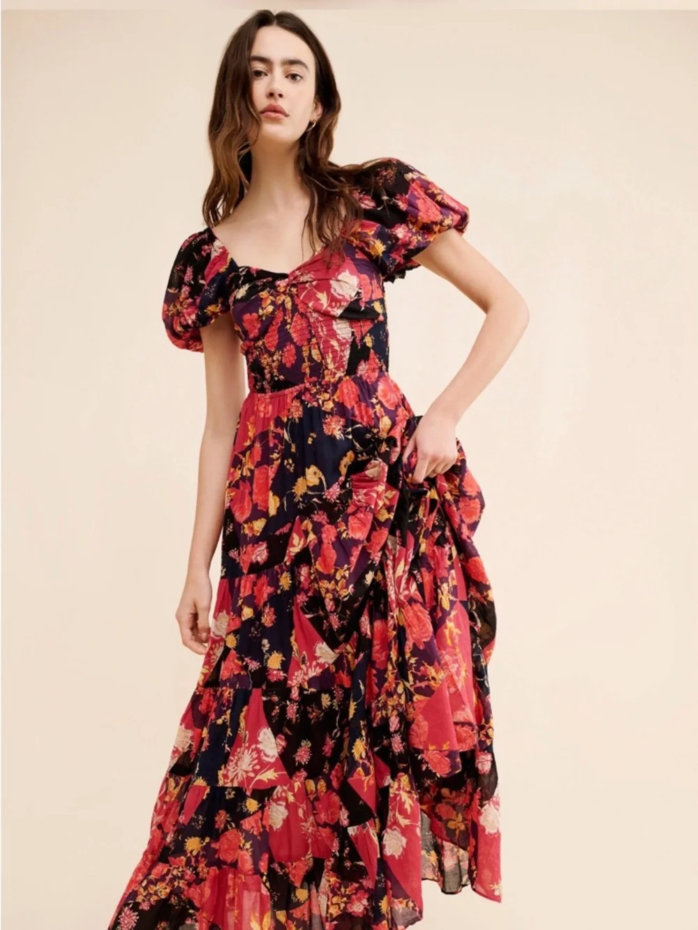 Free People Sundrenched Short Sleeve Maxi Dress - Picture 1 of 8